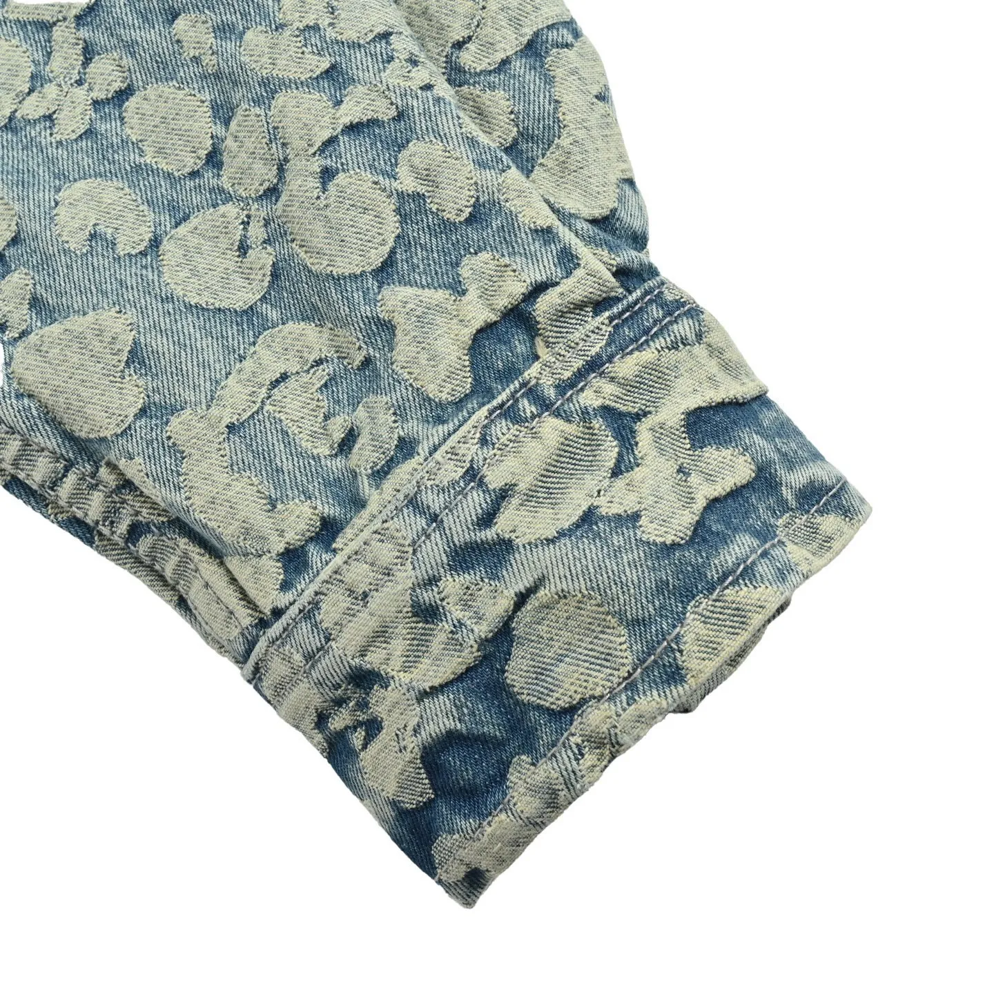 Louis Vuitton/Louis Vuitton Nigo joint style burnt flower work denim jacket